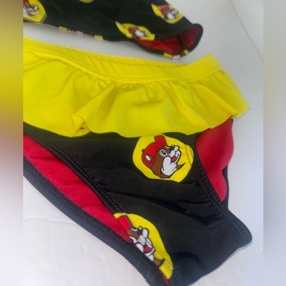 Buc-ee’s toddler size 3T black red yellow 2 piece bikini - Picture 3 of 5